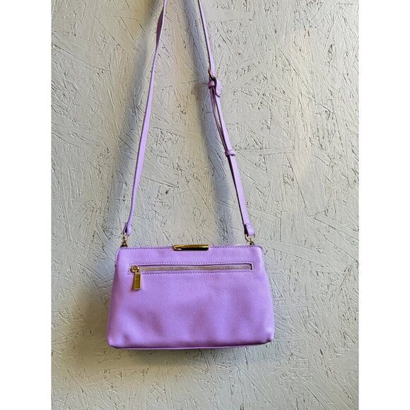 Macy's On 34th Rodelle soft faux-leather small crossbody bag clutch - Lilac - Picture 9 of 11